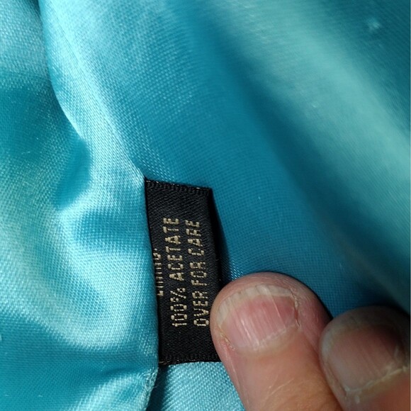 St Johhn Marie Gray Turquoise Soft Leather Short Jacket Medium - Picture 15 of 16